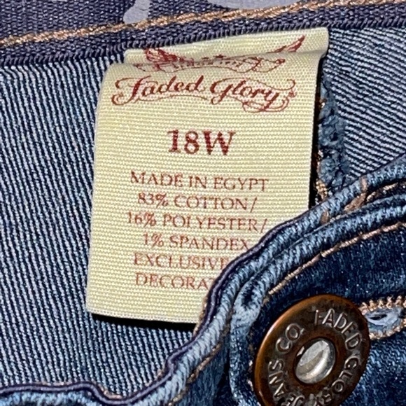 Faded Glory Womens plus denim pant Sz 18W - Picture 2 of 4